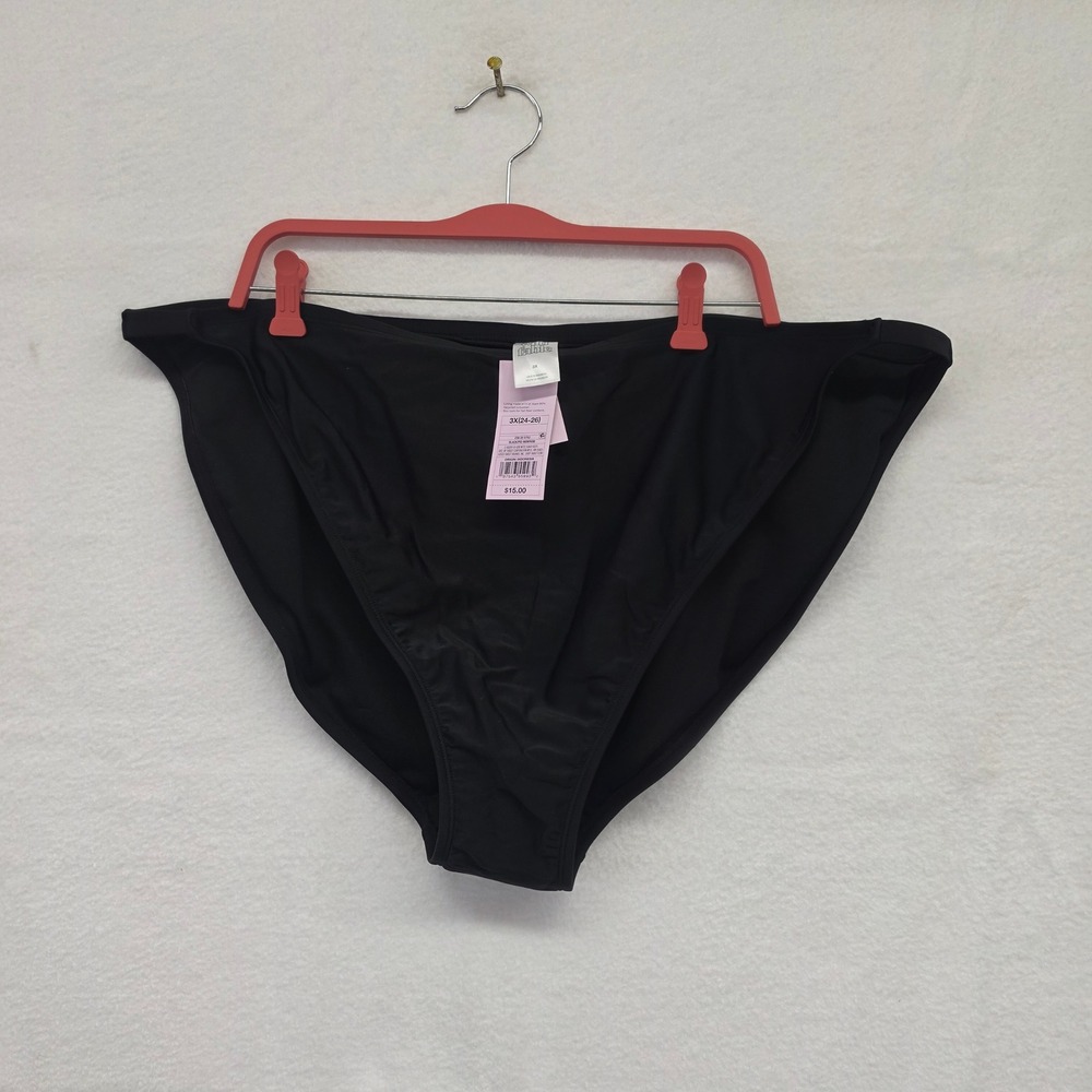 *NWT* Wild Fable Black Floral Jacquard Low Rise High Leg Cheeky Bikini Bottom 3X